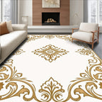 Golden Vine Scroll Medallion Rug