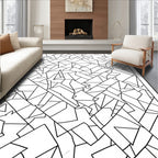 Black and White Geometric Fragment Rug