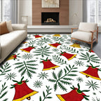 Red Gold Bell Evergreen Scatter Rug