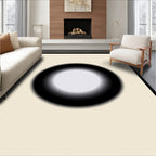 Minimalist Black White Gradient Circle Rug
