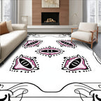 Whimsical Pink Eye Medallion Border Rug