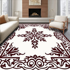 Deep Burgundy Scrollwork Star Medallion Rug