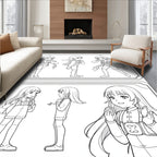 Anime Girl Character Pose Reference Art Rug
