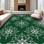 Emerald Snowflakes All Over Rug