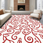 Crimson Swirl Vine Flourish Rug