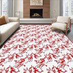 Bold Reds Scripted Animal Harmony Rug