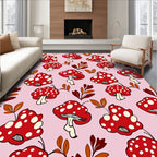 Red Spotted Mushroom Fungi Foliage Rug