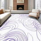 Elegant Lavender Swirl Line Art Rug