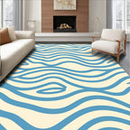 Coastal Blue Wave Abstract Rug