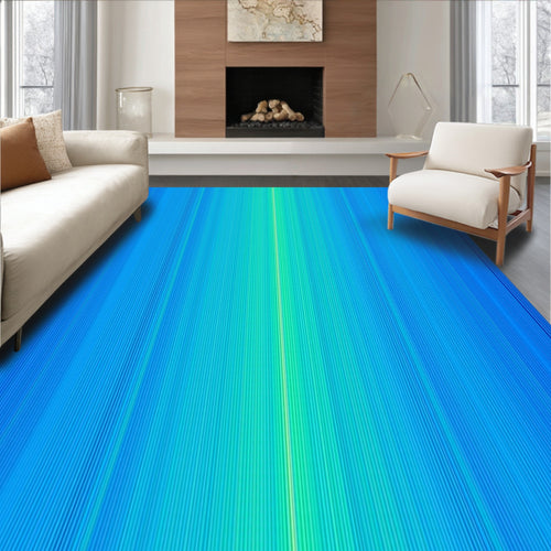 Azure Ombre Vertical Stripe Rug