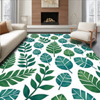 Emerald Green Leafy Cluster Botanical Rug
