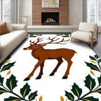 Majestic Brown Stag Holly Border Rug