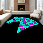 Aqua Pink Swirl Horse Head Rug