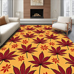 Crimson Maple Leaf Autumn Arrangement Rug