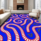 Bold Blue Candy Cane Swirl Rug