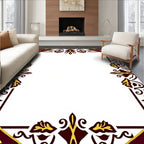 Rich Burgundy Gold Antique Scrollwork Rug