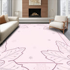 Soft Pink Floral Snowflake Meadow Rug