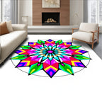 Vivid Rainbow Geometric Radiance Rug