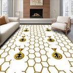 Golden Hexagon with Peace Medallions Rug