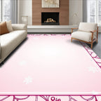 Pink Berry Branch Snowflakes Rug