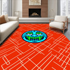 Jolly Blue Faced Monster Abstract Rug
