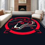 Crimson Red Abstract Swirl Star Rug