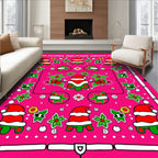 Pink Festive Santa Holly Blossom Rug