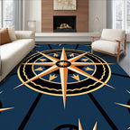 Nautical Starburst Compass Rose Rug