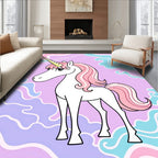 Pastel Pink Unicorn Swirls Rug