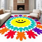 Happy Sunburst Floral Rays Rug