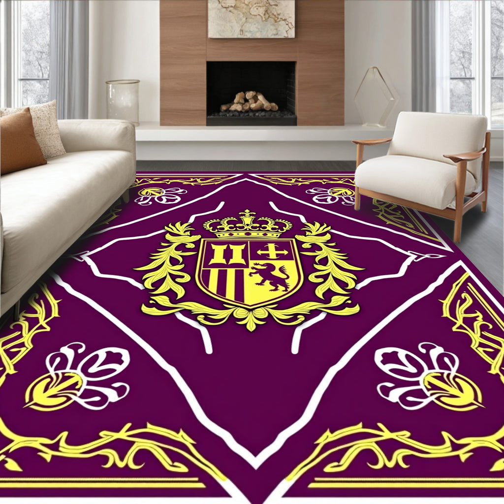 Plum and Gold Regal Crest Rug