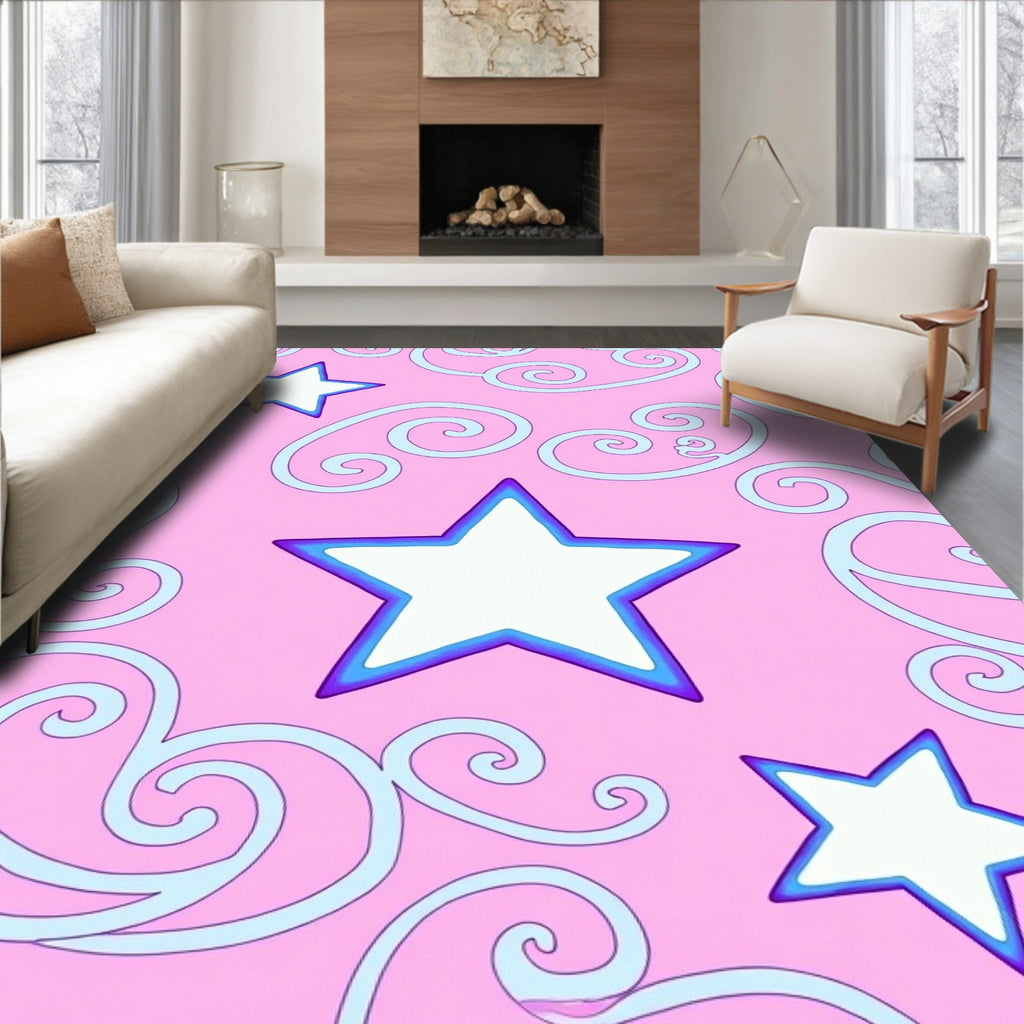 Pink Swirl Starburst Rug