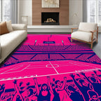 Stadium Crowd Radiant Pink Blue Rug
