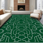 Dark Green Geometric Sci Fi Rug