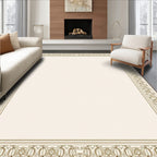 Classic Beige Laurel Leaf Border Rug