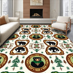 Woodland Bear Forest Medallion Repeat Rug