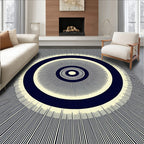Navy Cream Concentric Sunburst Rug