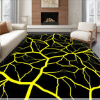 Bold Yellow Crackle Geometric Rug