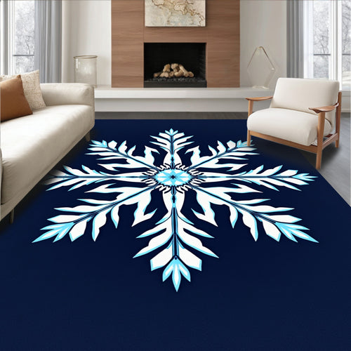 Azure Snowflake Starburst Rug