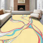 Flowing Pink Turquoise Abstract Waves Rug