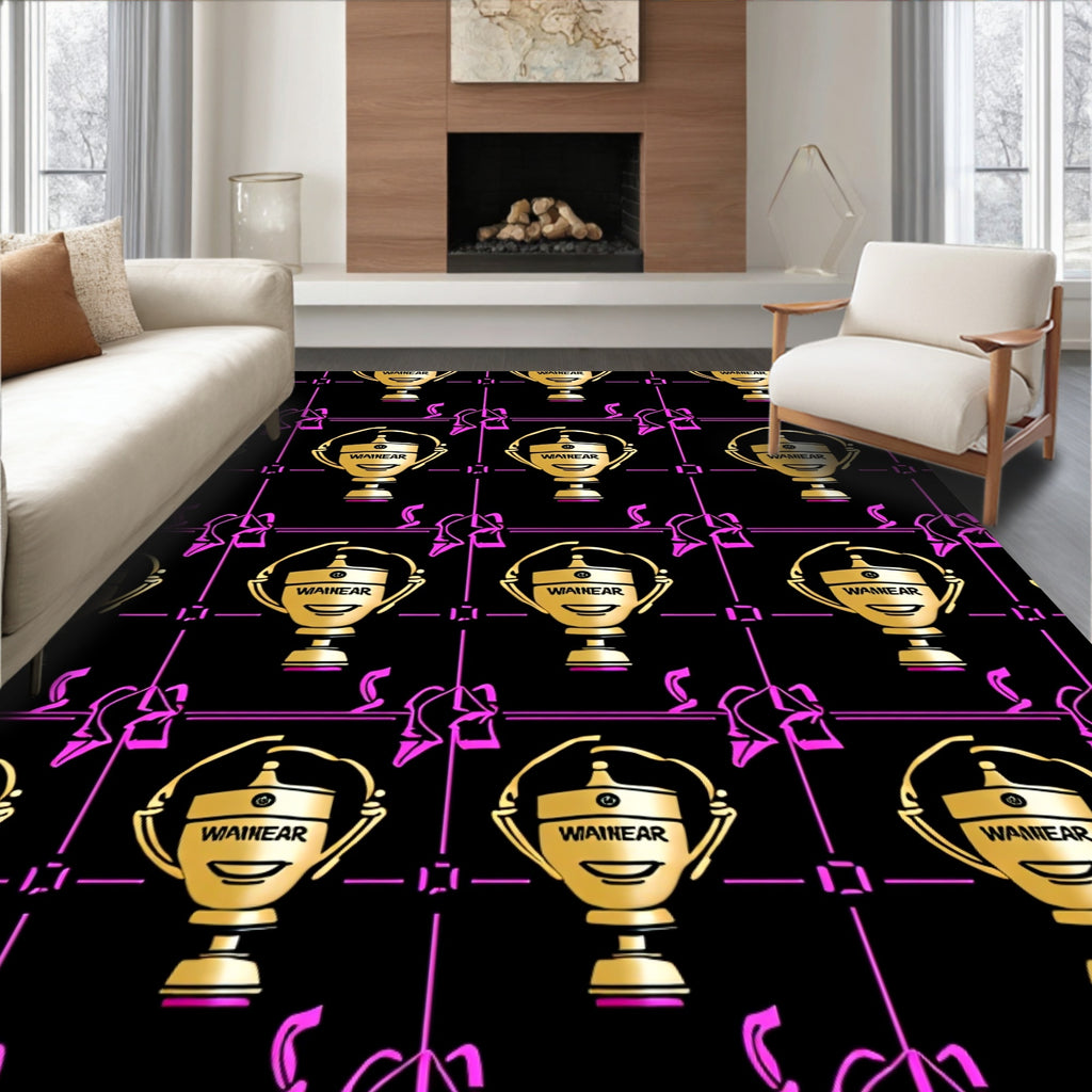 Golden Trophy Geometric Black Rug