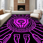 Vibrant Neon Pink Cosmic Emblem Rug