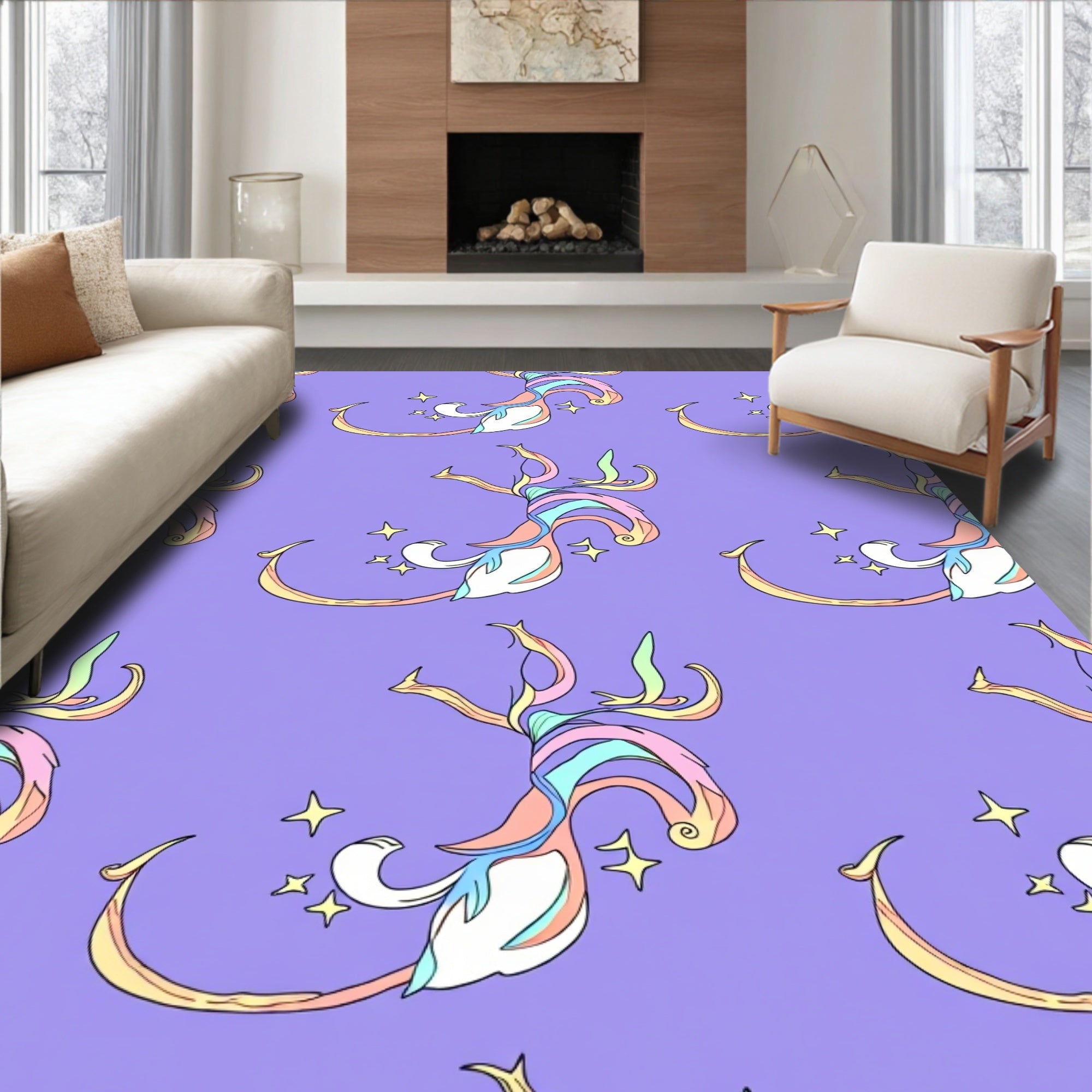 Pastel Swirl Unicorn Twirl Rug