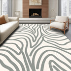 Cream Gray Organic Wave Rug