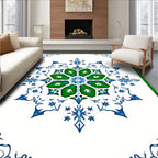 Emerald Blue Starburst Medallion Rug