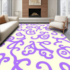 Whimsical Lavender Swirl Script Rug