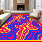 Vibrant Retro Swirl Abstract Rug