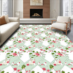 Pale Green Rose Garden Romance Rug