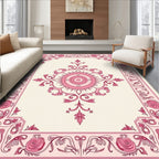 Elegant Rose Vine Medallion Center Rug