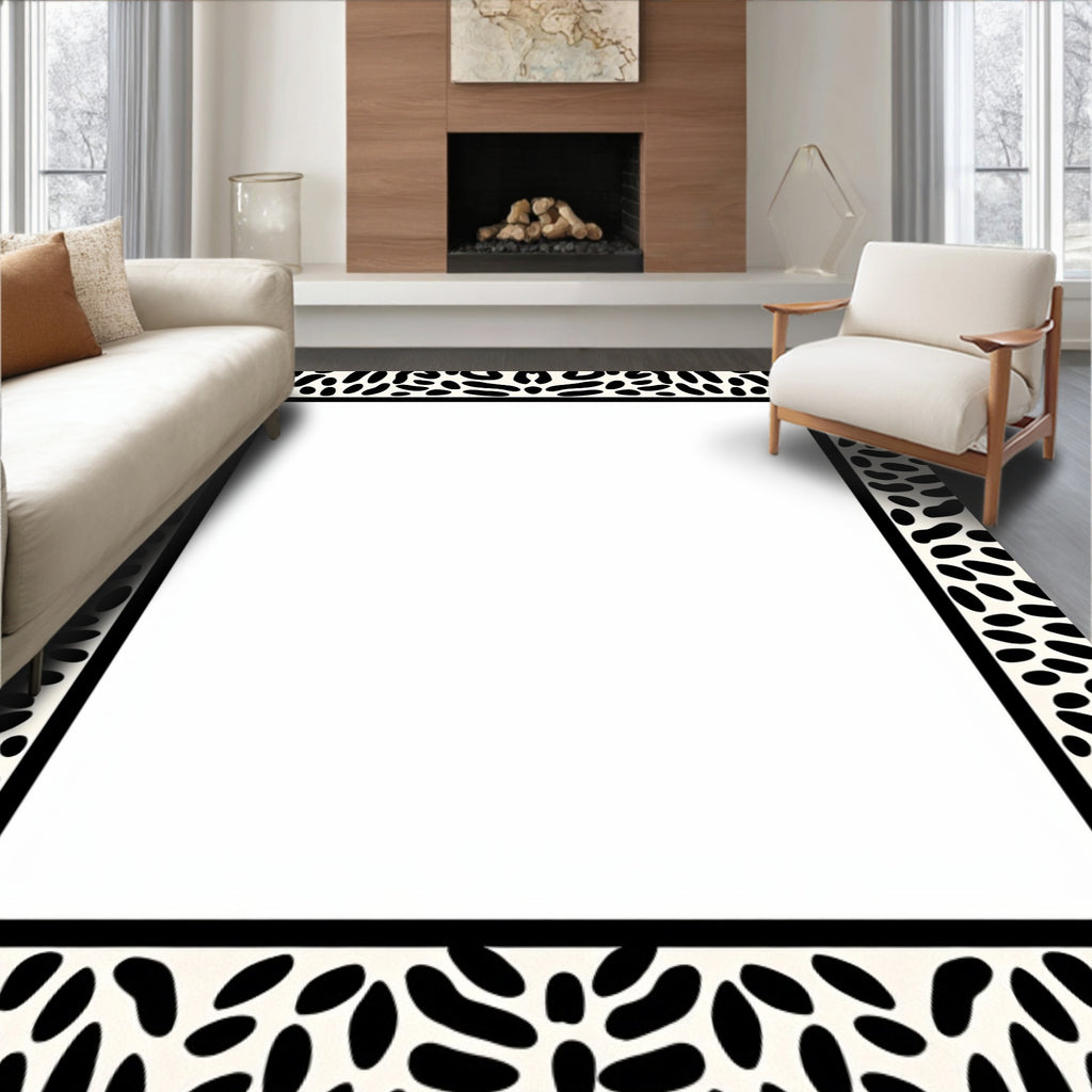 Bold Black And White Spots Rug